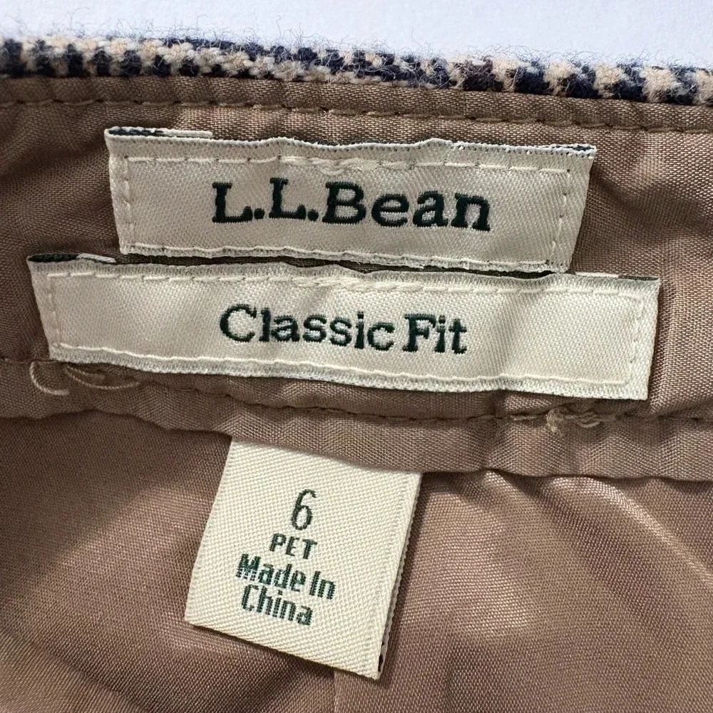 L.L. Bean Cotton Brown Plaid A-Line Mini Skirt with‎ Pockets, Side Buckle Detail